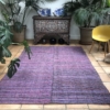 Striped Turkish Kilim Vintage Flatweave in Purple Pink Large 189x260cm