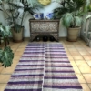 Purple Pink Striped Turkish Kilim Rug Handwoven Medium Size 145x277