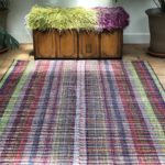 bright and colourful pink and green kids rug Turkish kilim carpet