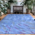 navy blue Turkish Kilim Handmade Handwoven Large Area Rug