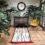 colourful rug moroccan rag rug boucherouite striped design vintage handwoven rug