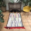 colourful rug moroccan rag rug boucherouite striped design vintage handwoven rug