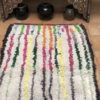 colourful rug moroccan rag rug boucherouite striped design vintage handwoven rug