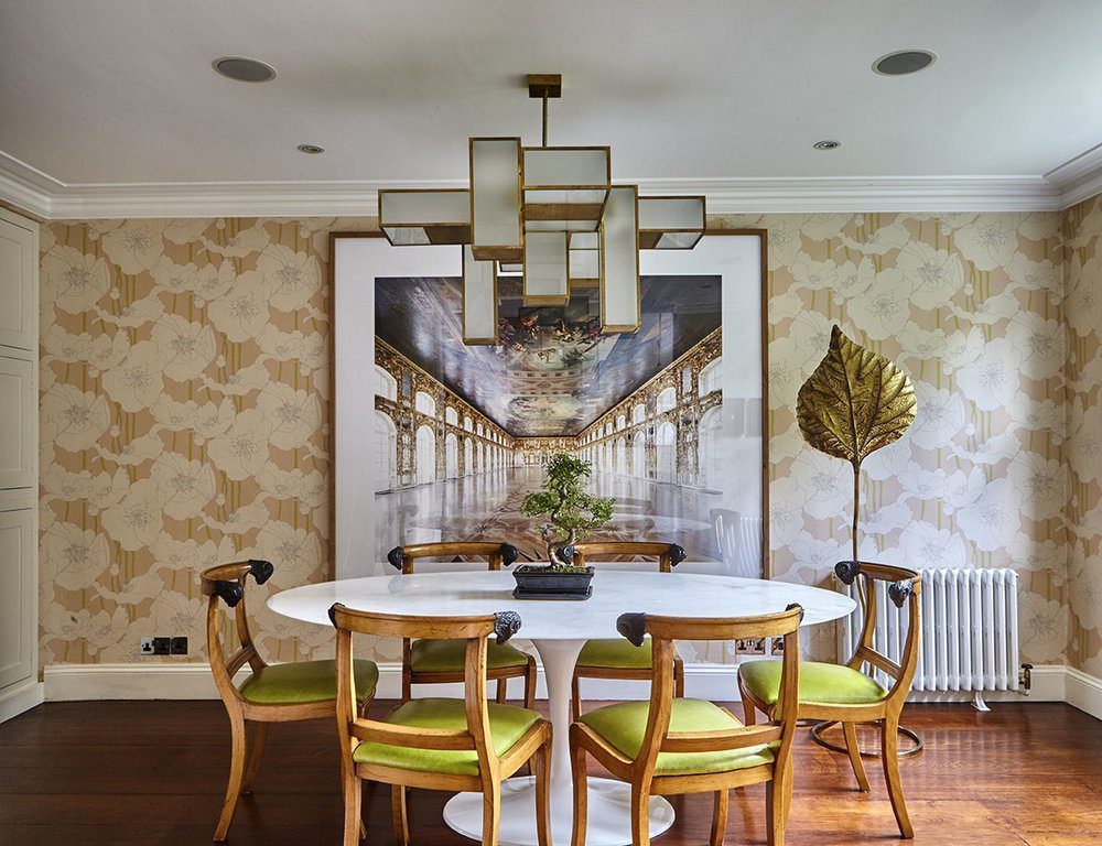 A striking dining room designed by Fiona Squires for a private client