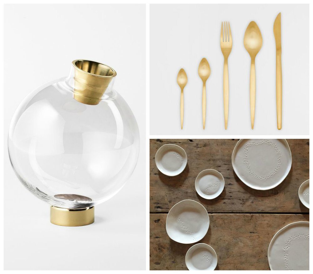 Gorgeous details based on Fiona's ideas - vase from Svenkst Tenn, cutlery from Zara, porcelain from Epure Ceramique